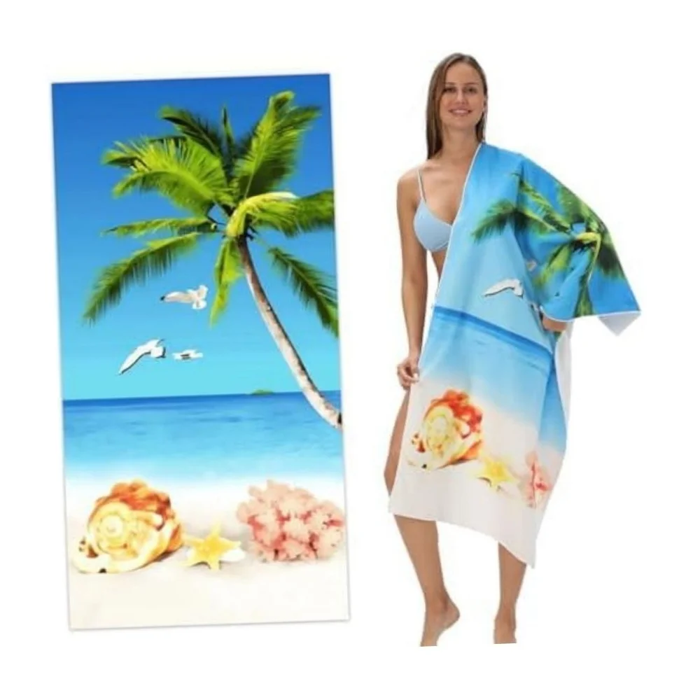 Tropical Oversizex Beach Towel with Palm Tree Design. NWT. 55